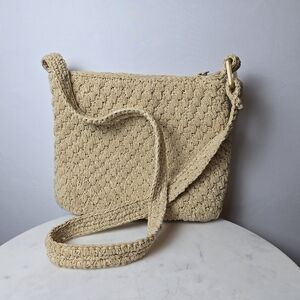 Liz Claiborne Beige Woven Crossbody Bag